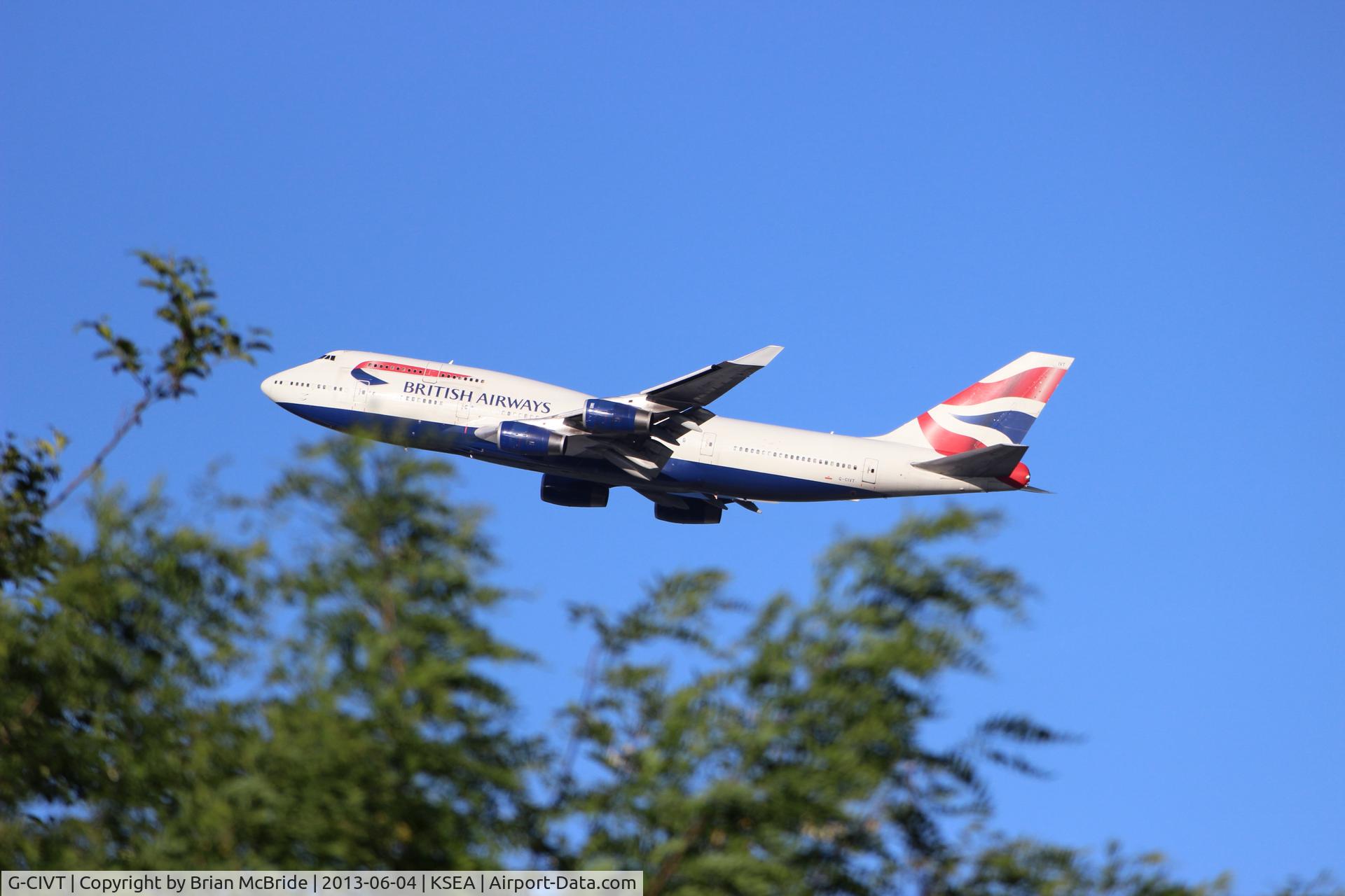 G-CIVT, 1998 Boeing 747-436 C/N 25821, British Airways. 747-436. G-CIVT cn 25821 1149. Seattle Tacoma - International (SEA KSEA). Image © Brian McBride. 04 June 2013