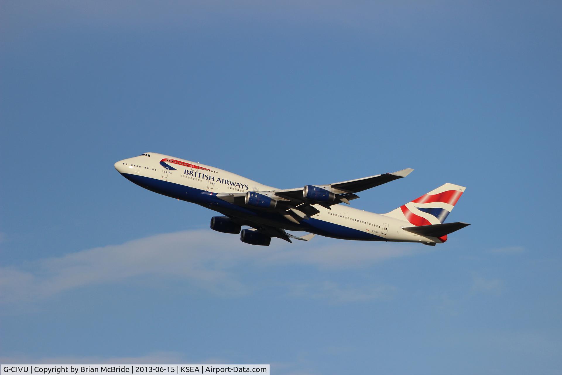 G-CIVU, 1998 Boeing 747-436 C/N 25810, British Airways. 747-436. G-CIVU cn 25810 1154. Seattle Tacoma - International (SEA KSEA). Image © Brian McBride. 15 June 2013