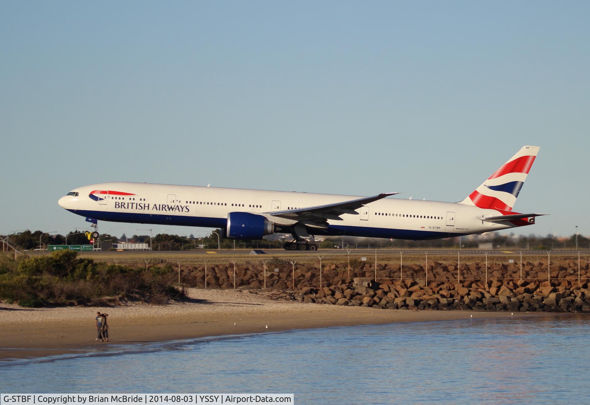 G-STBF, 2012 Boeing 777-336/ER C/N 40543, British Airways. 777-336ER. G-STBF cn 40543 995. Sydney - Kingsford Smith International (Mascot) (SYD YSSY). Image © Brian McBride. 03 August 2013