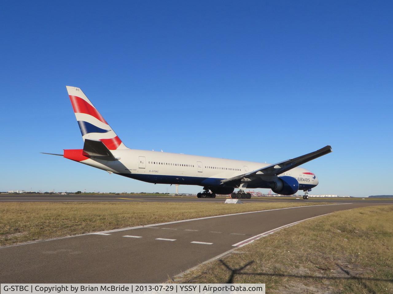 G-STBC, 2010 Boeing 777-36N/ER C/N 38287, British Airways. 777-36NER. G-STBC cn 38287 901. Sydney - Kingsford Smith International (Mascot) (SYD YSSY). Image © Brian McBride. 29 July 2013