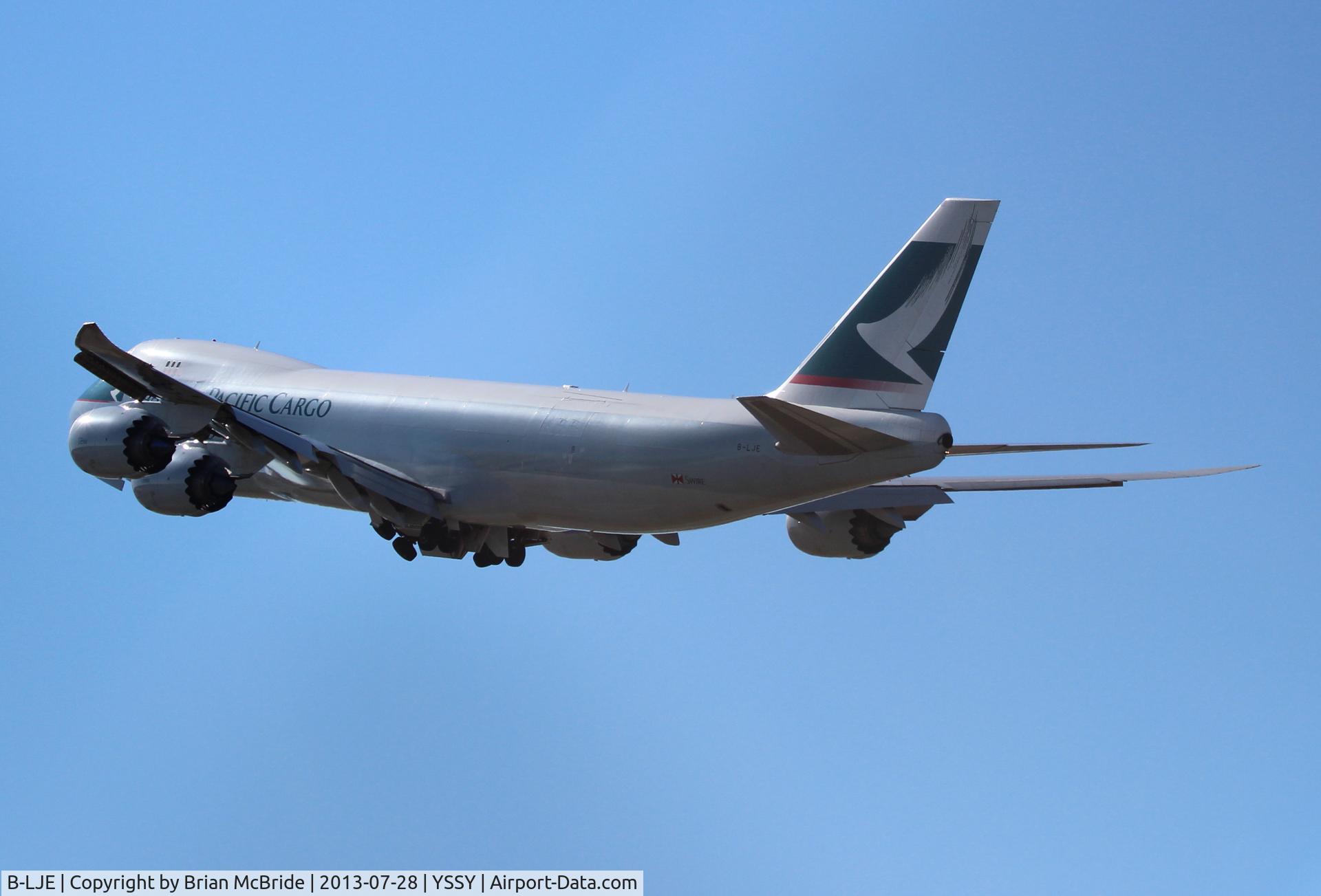 B-LJE, 2011 Boeing 747-867F/SCD C/N 39242, Cathay Pacific Airways Cargo. 747-867FSCD. B-LJE cn 39242 1441. Sydney - Kingsford Smith International (Mascot) (SYD YSSY). Image © Brian McBride. 28 July 2013