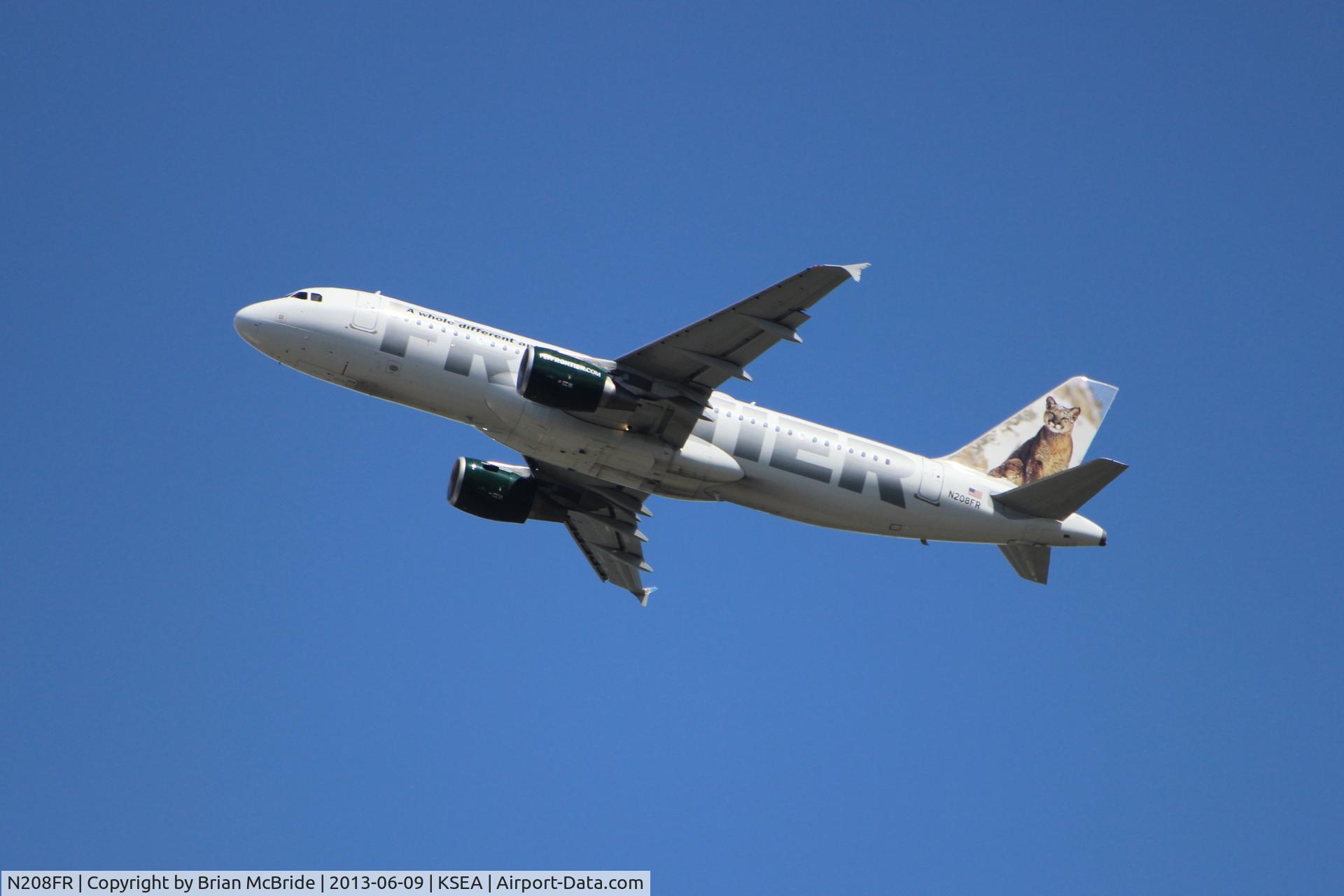 N208FR, 2011 Airbus A320-214 C/N 4562, Frontier Airlines. A320-214. N208FR cn 4562. Seattle Tacoma - International (SEA KSEA). Image © Brian McBride. 09 June 2013