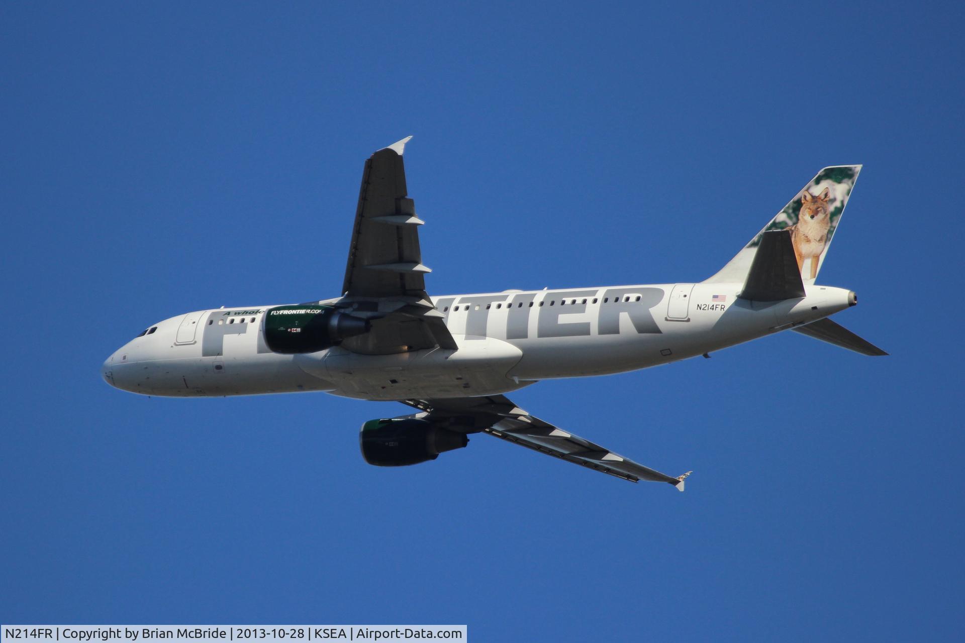 N214FR, Airbus A320-214 C/N 4727, Frontier Airlines. A320-214. N214FR cn 4727. Seattle Tacoma - International (SEA KSEA). Image © Brian McBride. 28 October 2013