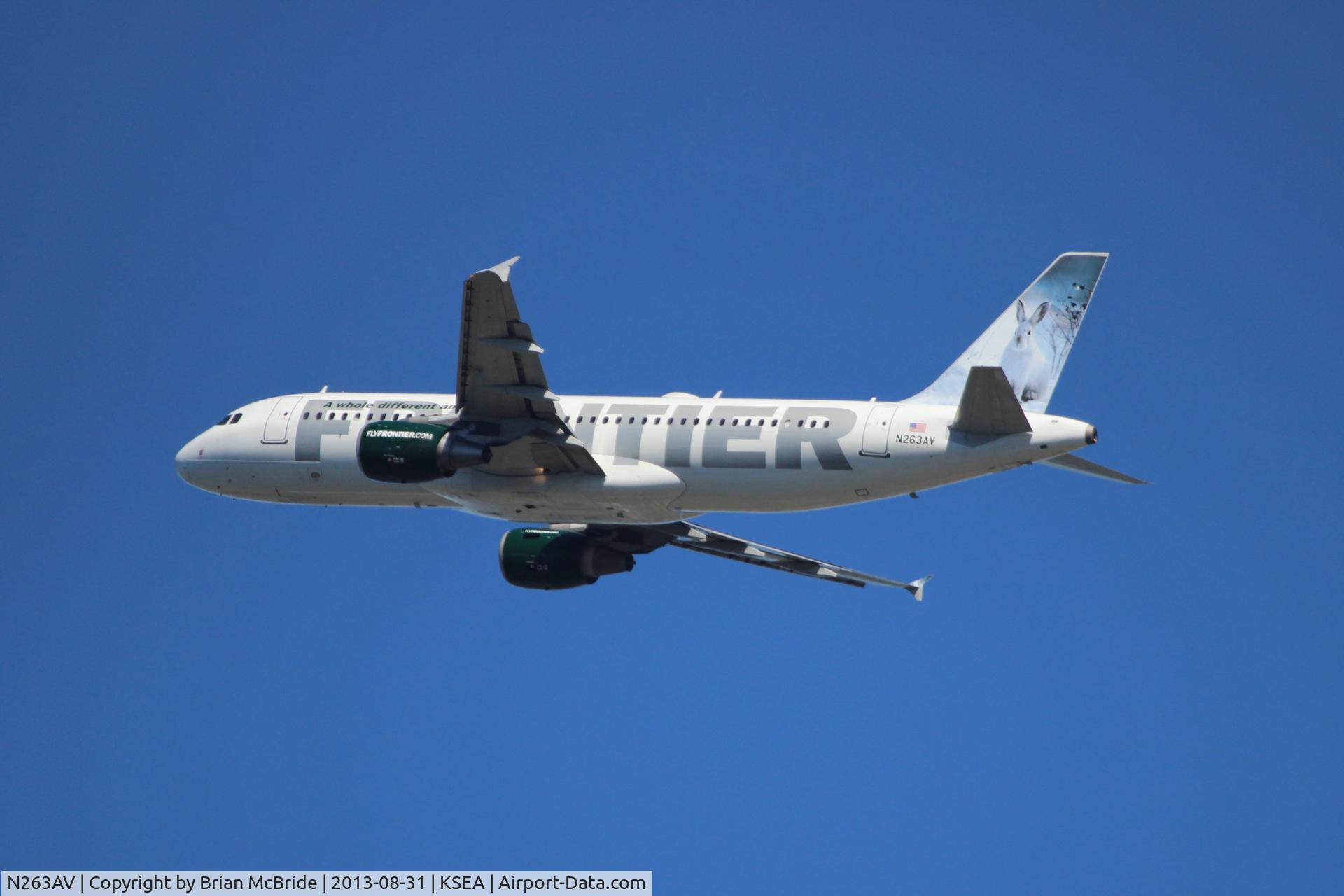N263AV, 2002 Airbus A320-214 C/N 1860, Frontier Airlines. A320-214. N263AV cn 1860. Seattle Tacoma - International (SEA KSEA). Image © Brian McBride. 31 August 2013