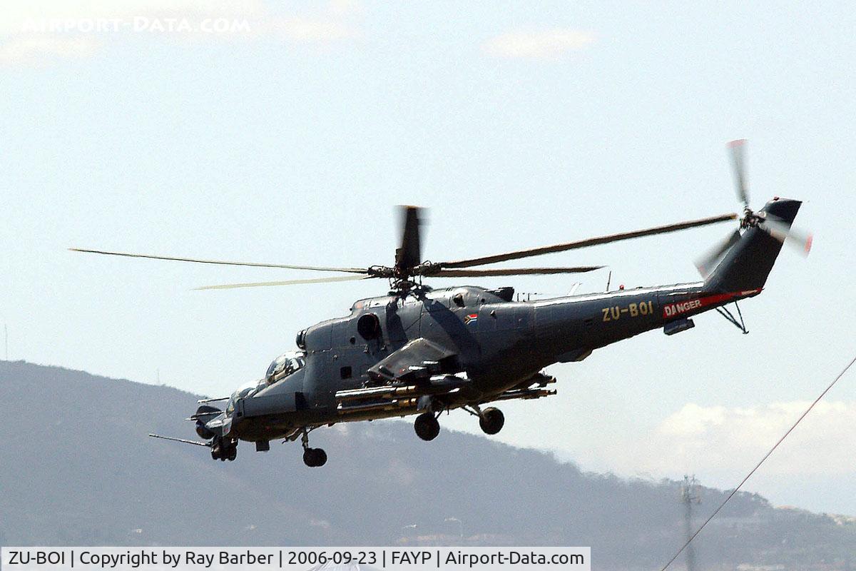 ZU-BOI, 1999 Mil Mi-24V C/N 09222, Mil Mi-24V Super Hind [09222] (Denel Industries) Ysterplaat~ZS 23/09/2006. ATE Prototype Super Hind.