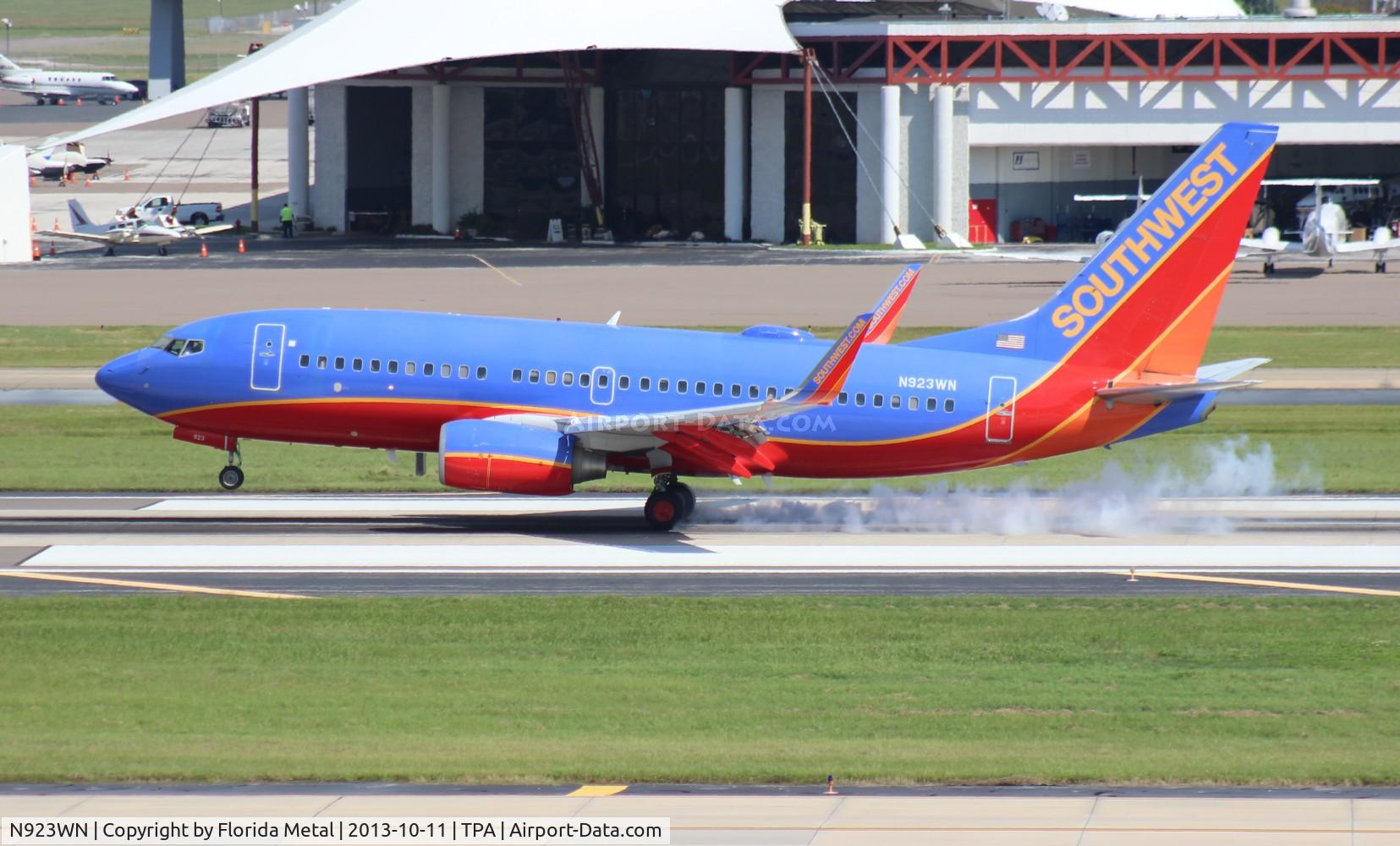 N923WN, 2008 Boeing 737-7H4 C/N 36627, Southwest 737-700