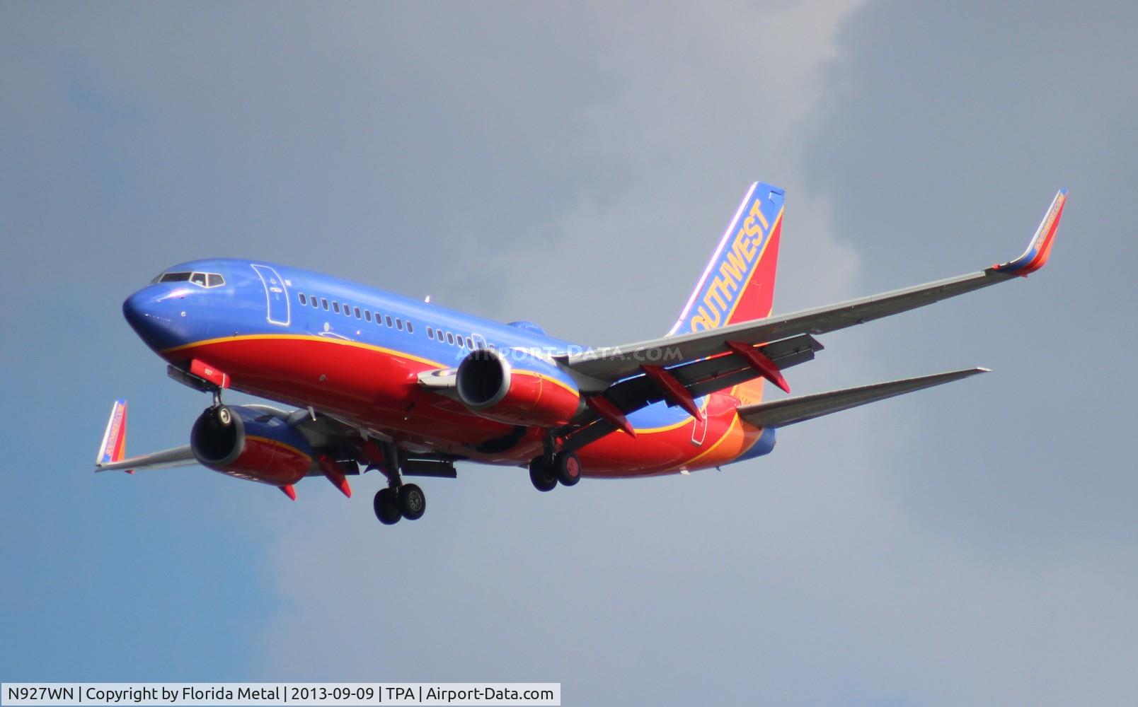 N927WN, 2008 Boeing 737-7H4 C/N 36889, Southwest 737-700