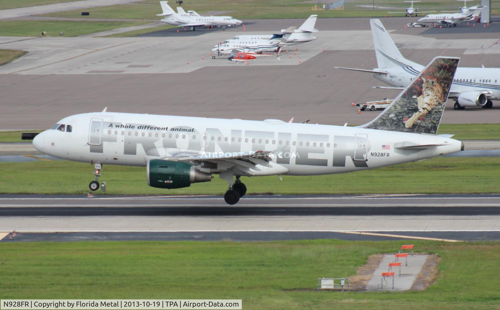 N928FR, 2004 Airbus A319-111 C/N 2236, Frontier Hank the Bobcat A319