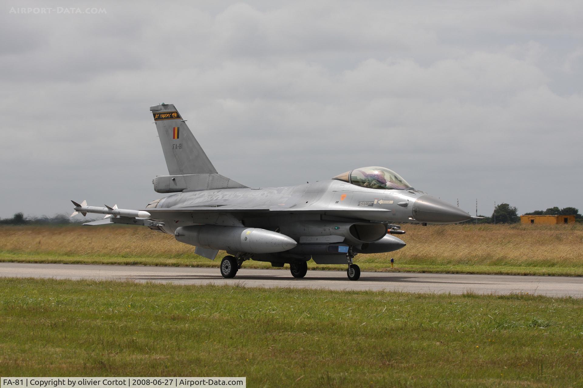 FA-81, SABCA F-16AM Fighting Falcon C/N 6H-81, Tigermeet 2008