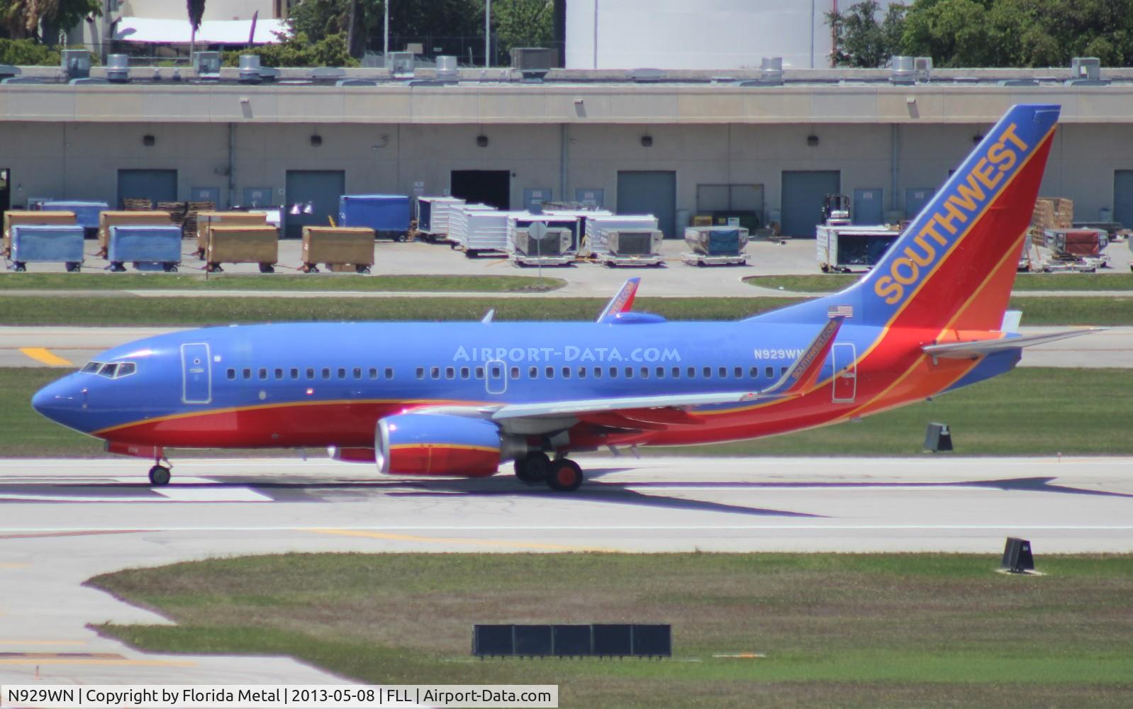 N929WN, 2008 Boeing 737-7H4 C/N 36631, Southwest 737-700