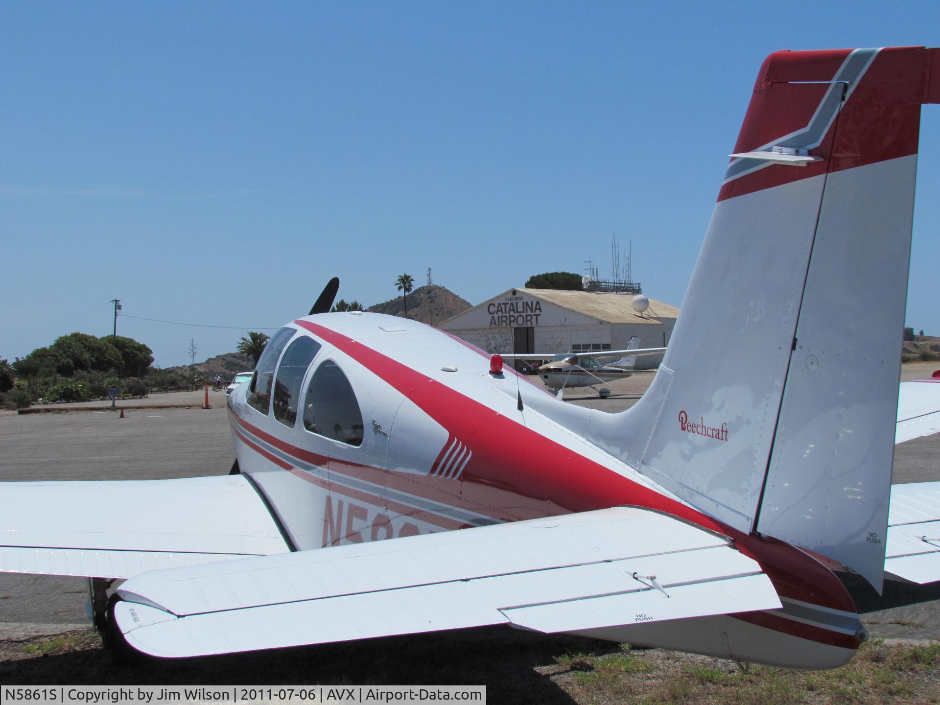 N5861S, 1965 Beech 35-C33 Debonair C/N CD-824, 1965 Beechcraft DebonairN5861S at Santa Catalina Island (AVX)