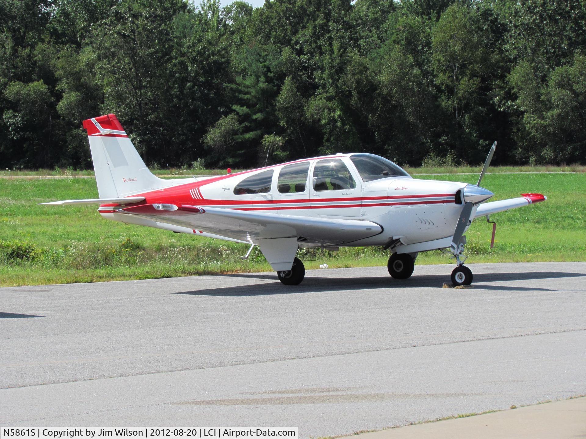N5861S, 1965 Beech 35-C33 Debonair C/N CD-824, 1965 Beechcraft Debonair N5861S in Laconia, New Hampshire (LCI)