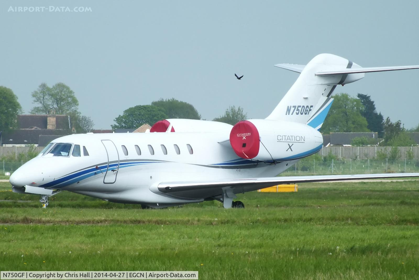 N750GF, 2005 Cessna 750 Citation X C/N 750-0244, at Robin Hood Airport