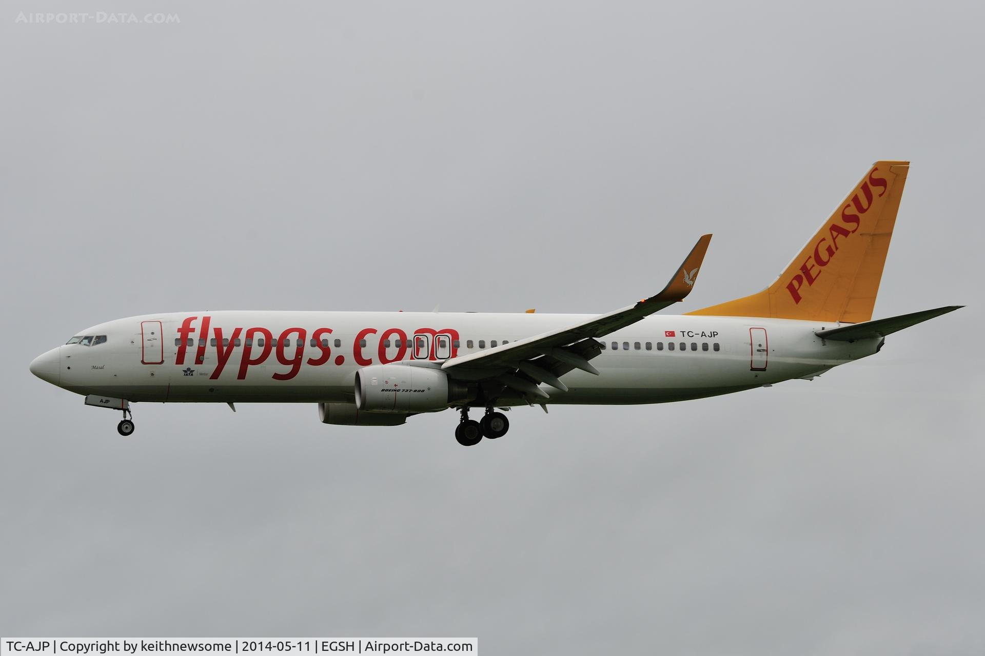 TC-AJP, 2011 Boeing 737-82R C/N 32735, Arriving from Dalaman, Turkey.