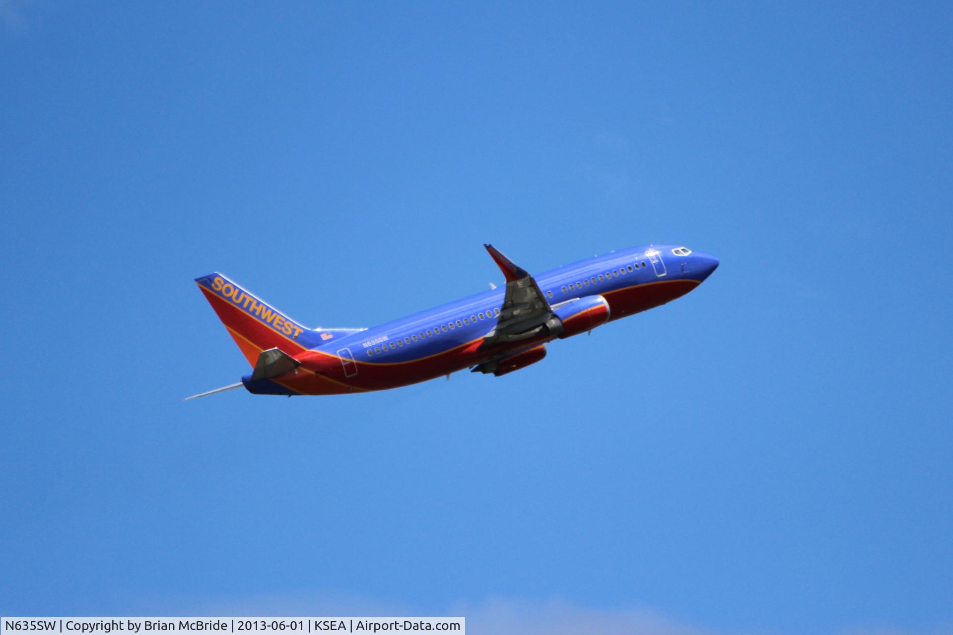 N635SW, 1996 Boeing 737-3H4 C/N 27708, Southwest Airlines. 737-3H4. N635SW cn 27708 2813. Seattle Tacoma - International (SEA KSEA). Image © Brian McBride. 01 June 2013