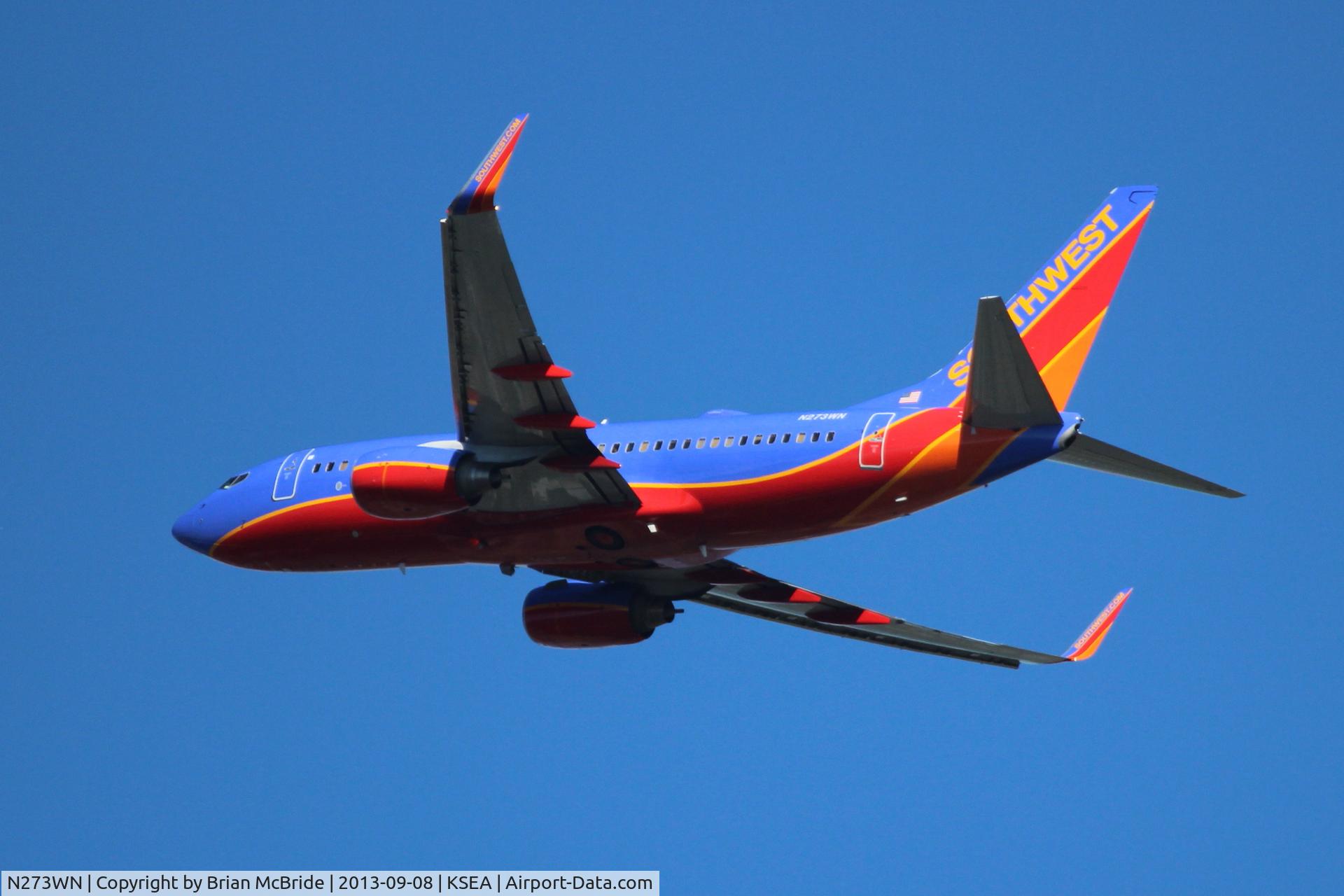 N273WN, 2007 Boeing 737-7H4 C/N 32528, Southwest Airlines. 737-7H4. N273WN cn 32528 2238. Seattle Tacoma - International (SEA KSEA). Image © Brian McBride. 08 September 2013