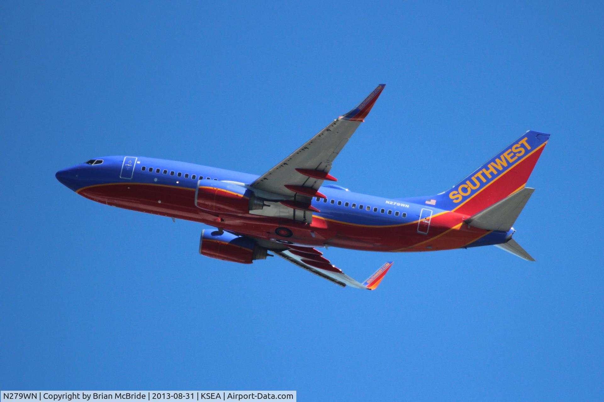 N279WN, 2007 Boeing 737-7H4 C/N 32532, Southwest Airlines. 737-7H4. N279WN cn 32532 2284. Seattle Tacoma - International (SEA KSEA). Image © Brian McBride. 31 August 2013