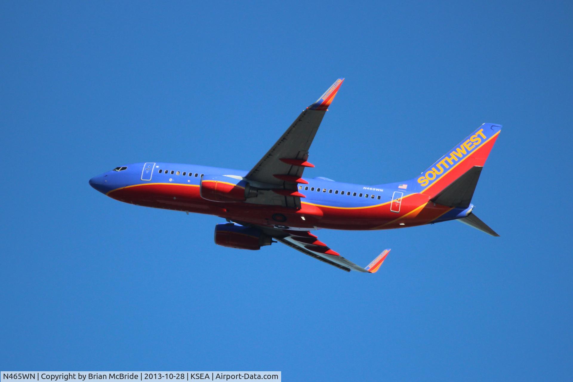 N465WN, 2004 Boeing 737-7H4 C/N 33829, Southwest Airlines. 737-7H4. N465WN cn 33829 1519. Seattle Tacoma - International (SEA KSEA). Image © Brian McBride. 28 October 2013