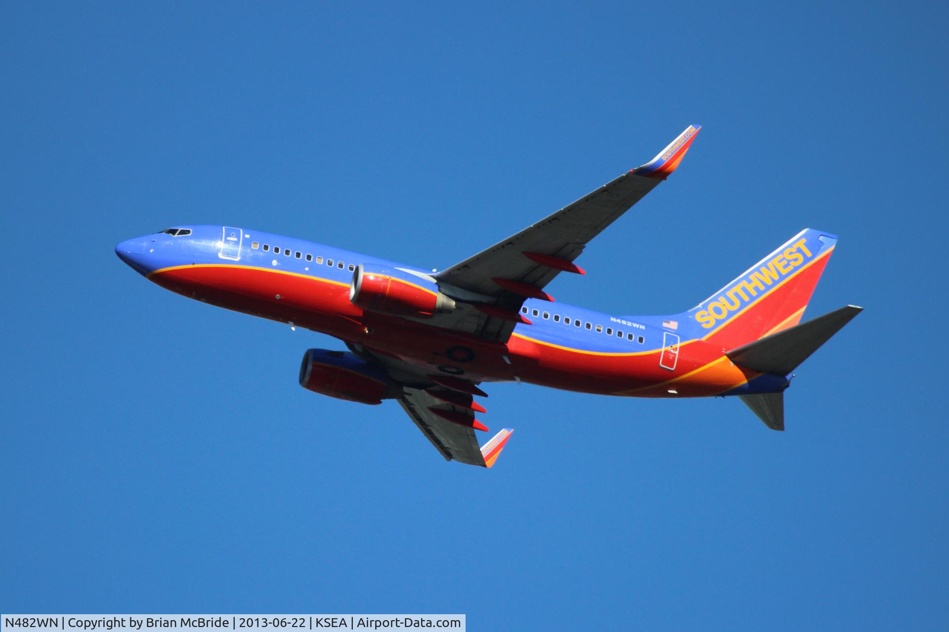 N482WN, 2004 Boeing 737-7H4 C/N 29852, Southwest Airlines. 737-7H4. N482WN cn 29852 1568. Seattle Tacoma - International (SEA KSEA). Image © Brian McBride. 22 June 2013