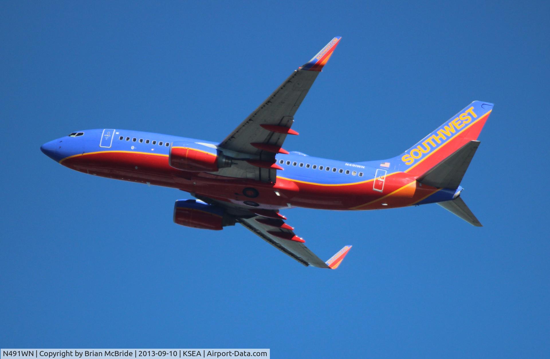 N491WN, 2004 Boeing 737-7H4 C/N 33867, Southwest Airlines. 737-7H4. N491WN cn 33867 1596. Seattle Tacoma - International (SEA KSEA). Image © Brian McBride. 10 September 2013