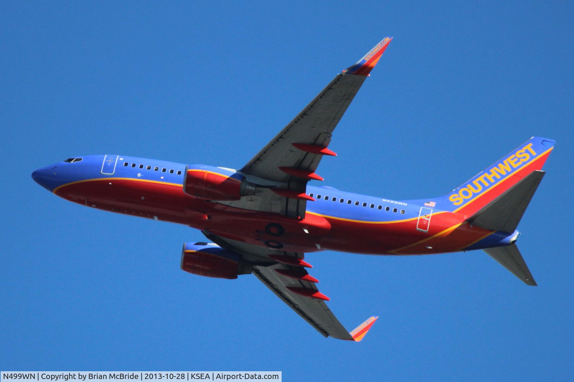 N499WN, 2005 Boeing 737-7H4 C/N 32481, Southwest Airlines. 737-7H4. N499WN cn 32481 1636. Seattle Tacoma - International (SEA KSEA). Image © Brian McBride. 28 October 2013