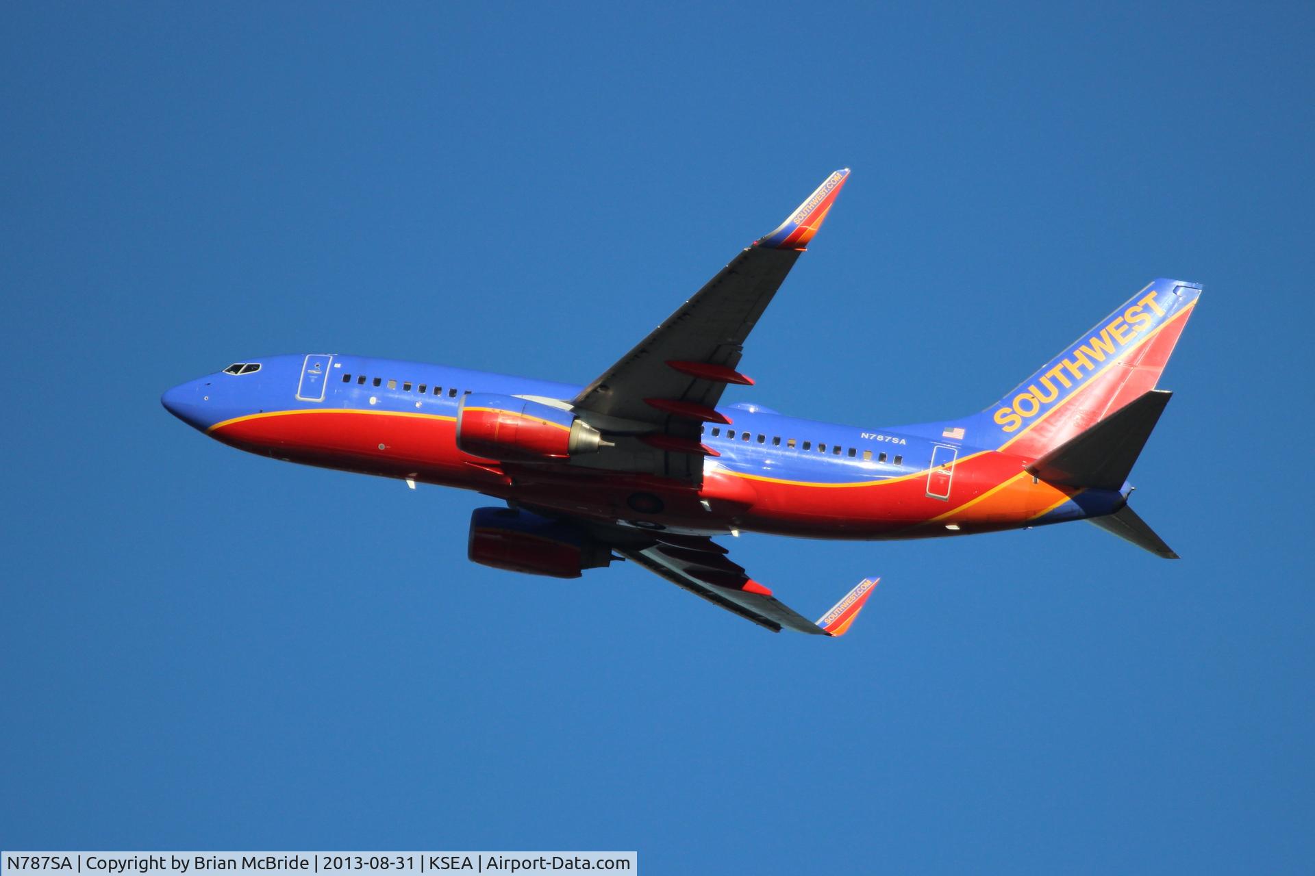 N787SA, 2000 Boeing 737-7H4 C/N 29812, Southwest Airlines. 737-7H4. N787SA cn 29812 705. Seattle Tacoma - International (SEA KSEA). Image © Brian McBride. 31 August 2013