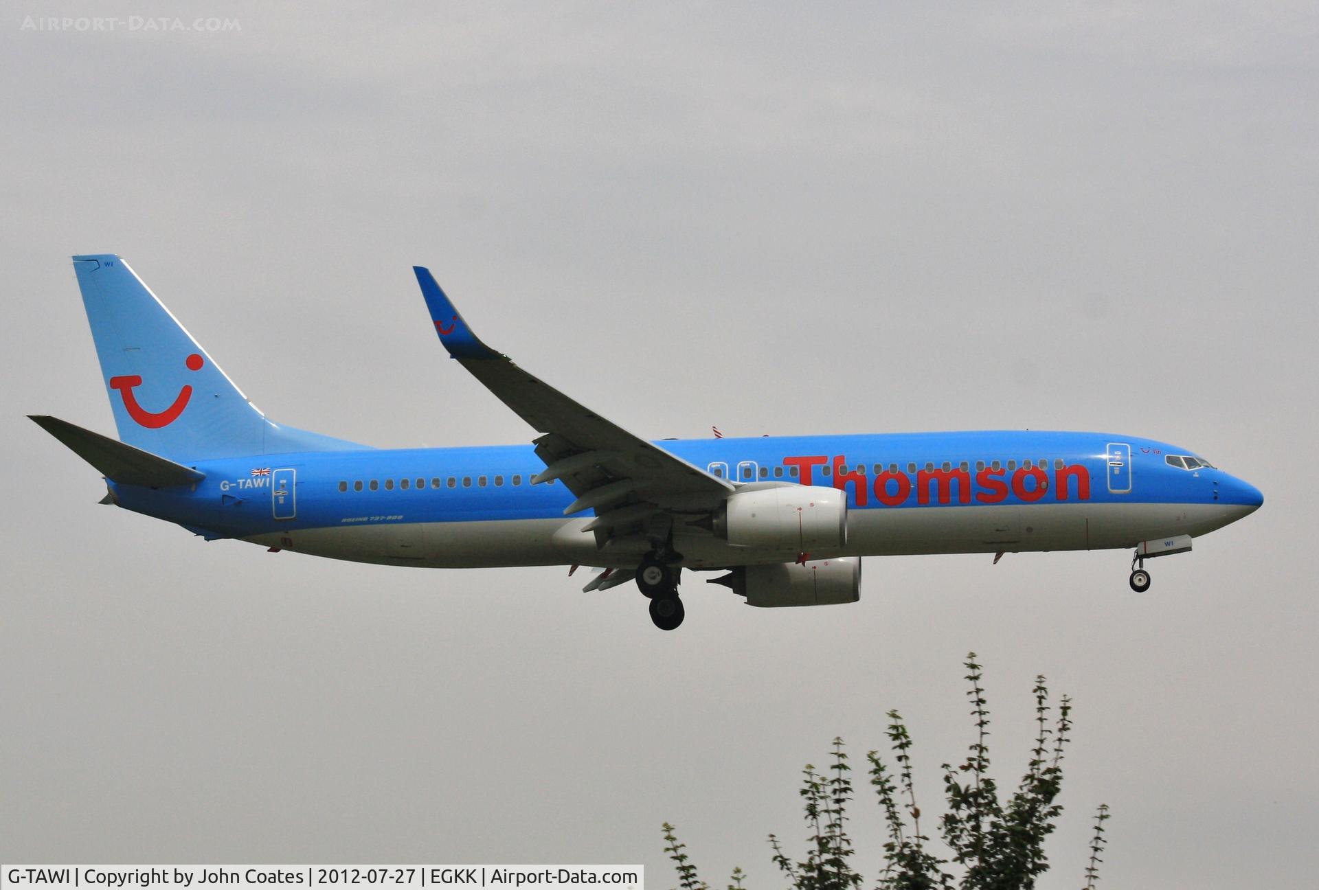 G-TAWI, 2012 Boeing 737-8K5 C/N 37267, Arriving 08
