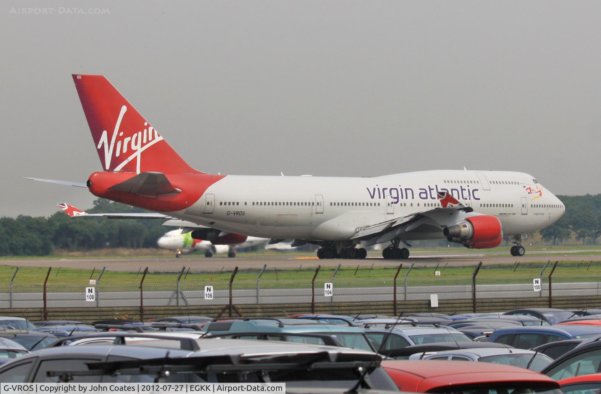 G-VROS, 2001 Boeing 747-443 C/N 30885, Rolling on 08
