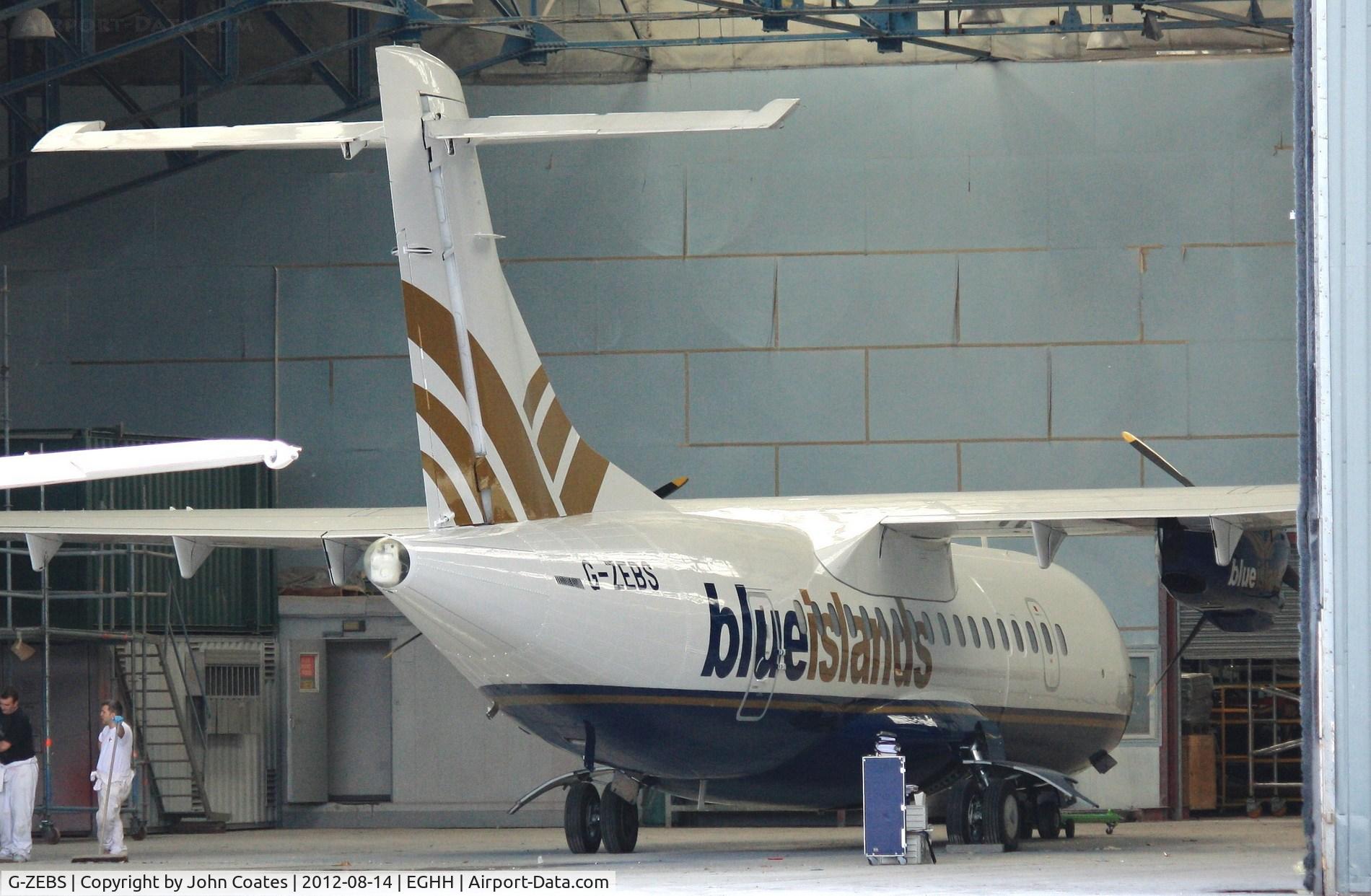 G-ZEBS, 1987 ATR 42-320 C/N 066, Just painted into Blue Islands c/s