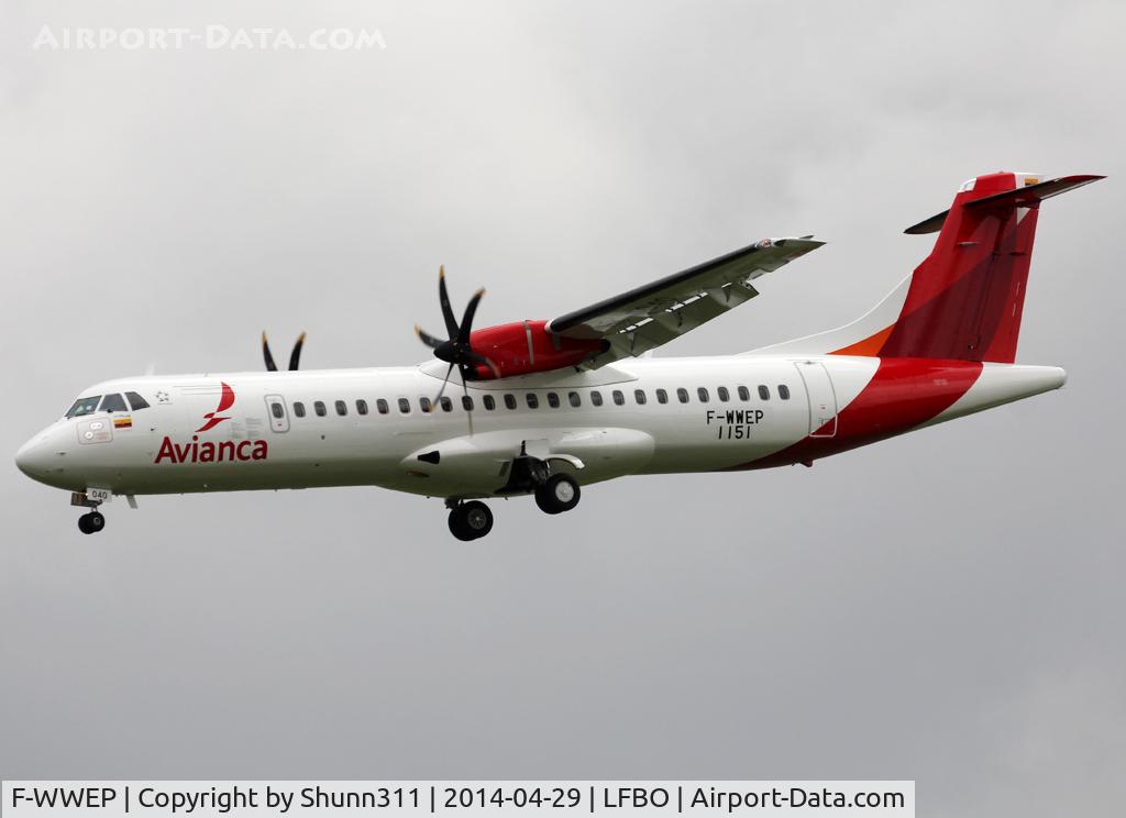 F-WWEP, 2014 ATR 72-600 (72-212A) C/N 1151, C/n 1151 - To be HK-5040