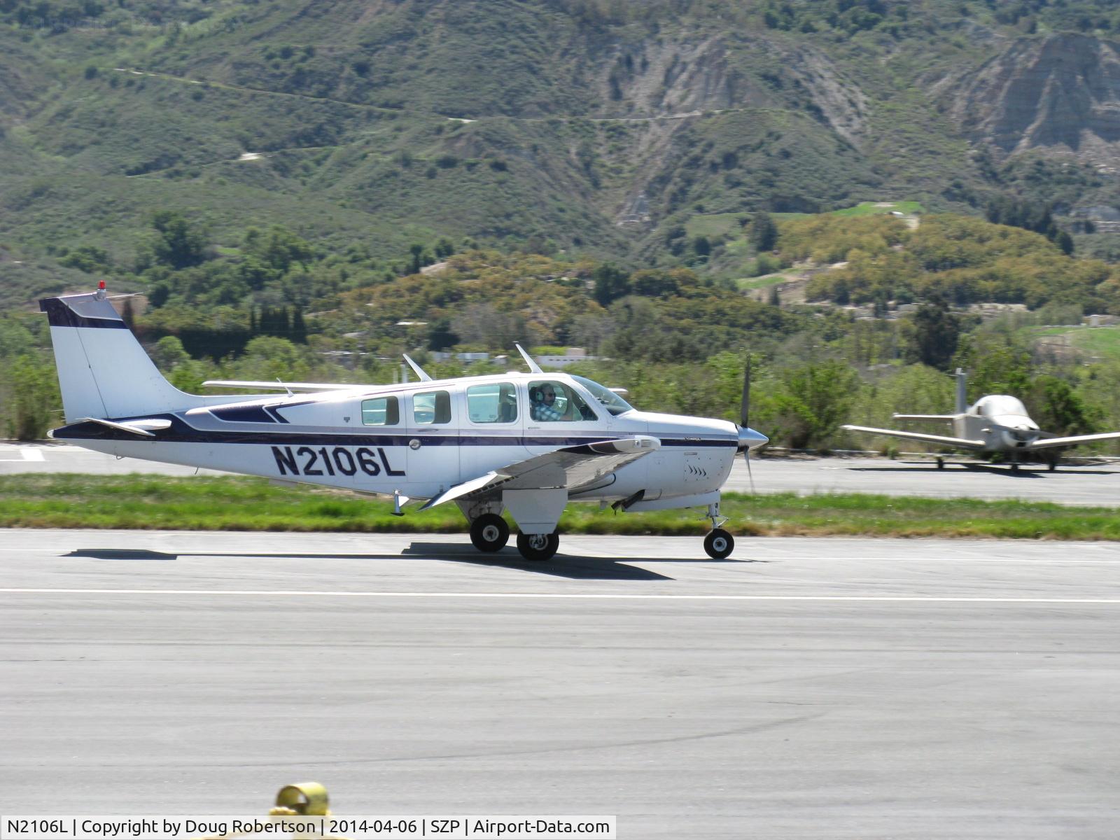 N2106L, 1976 Beech A36 Bonanza 36 C/N E-878, 1976 Beech A36 BONANZA, Continental IO-520-BA 285 Hp, landing roll Rwy 22