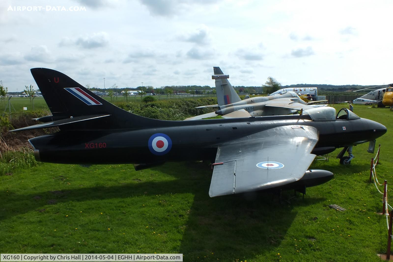 XG160, 1956 Hawker Hunter F.6A C/N S4/U/3393, at the Bournemouth Aviaton Museum