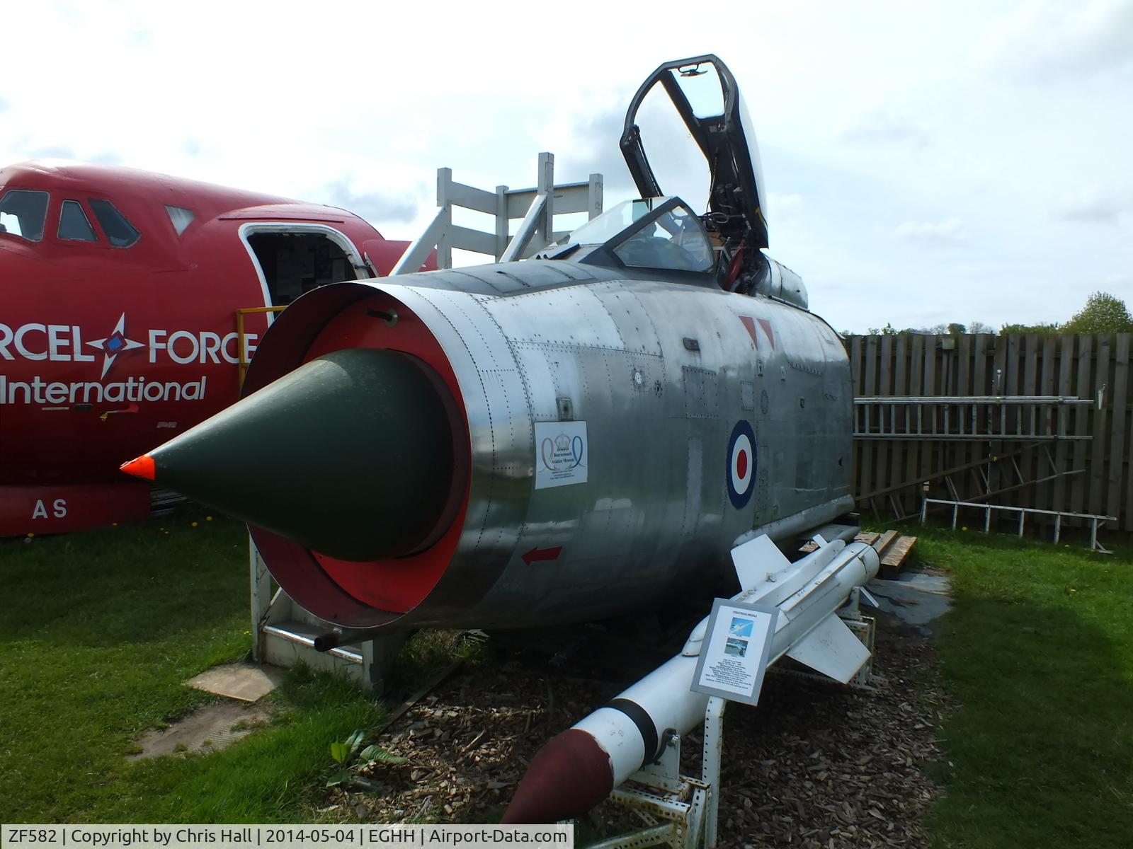 ZF582, English Electric Lightning F.53 C/N 95281, at the Bournemouth Aviaton Museum