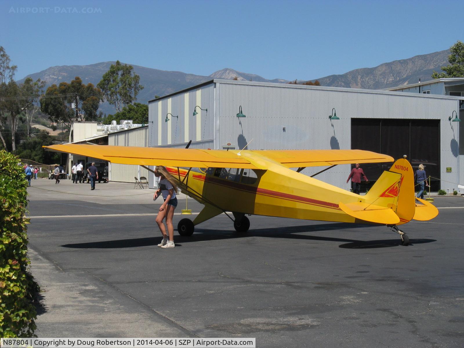 N87804, 1946 Piper PA-12 Super Cruiser C/N 12-5, 1946 Piper PA-12 SUPER CRUISER, Lycoming O-290 125 Hp upgrade, Alaska visitor flown by young lady pilot spotting to refuel