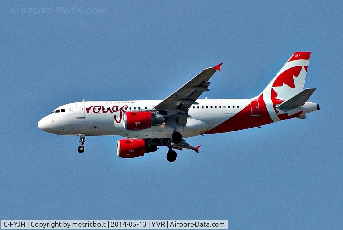 C-FYJH, 1996 Airbus A319-114 C/N 672, Now in Air Canada Rouge livery