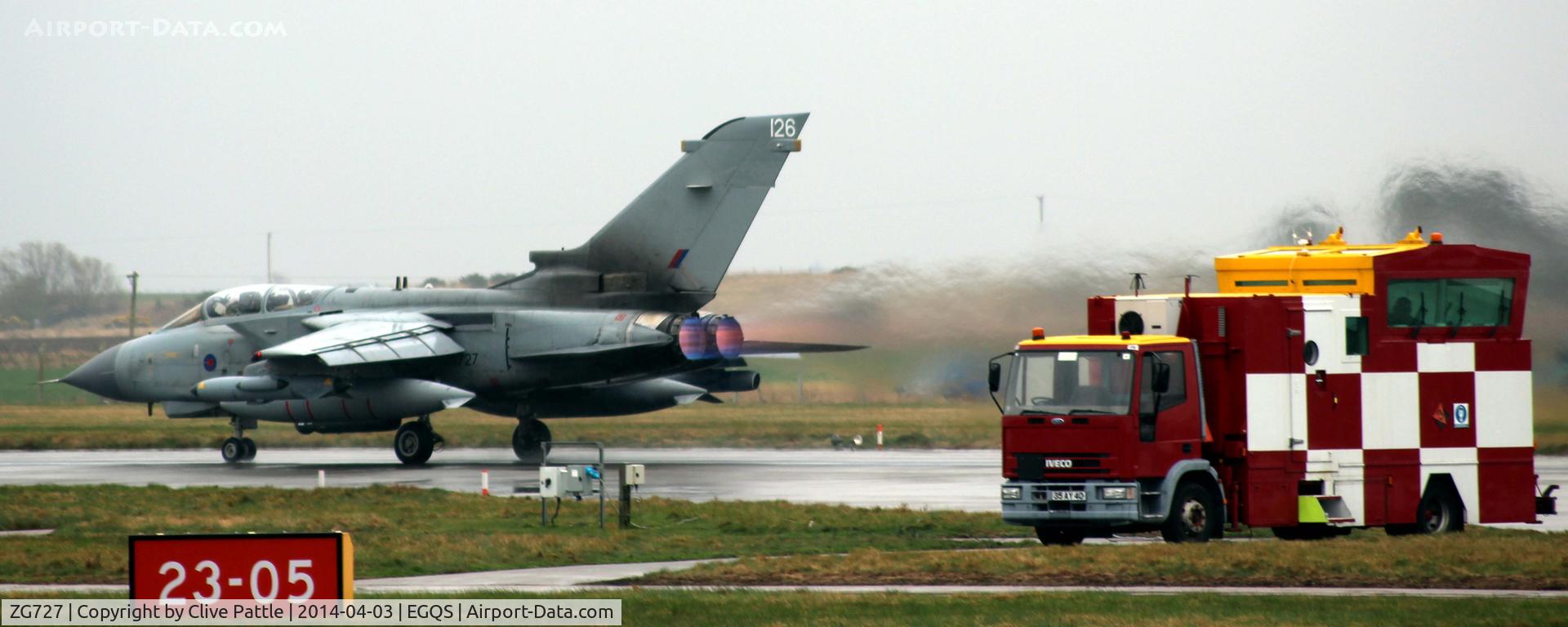 ZG727, 1990 Panavia Tornado GR.4A C/N 832/BT184/3402, In action at RAF Lossiemouth EGQS whilst coded '126' - taken during Exercise Joint Warrior 14-1