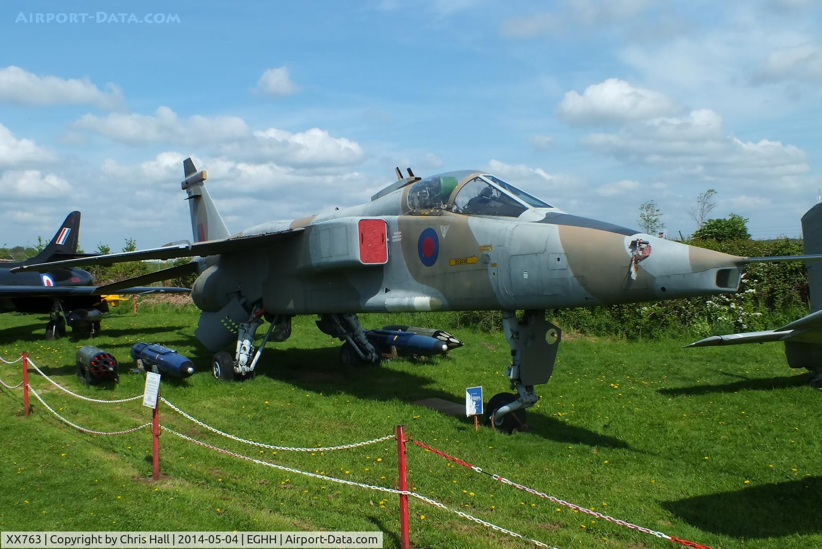 XX763, 1975 Sepecat Jaguar GR.1 C/N S.60, at the Bournemouth Aviaton Museum