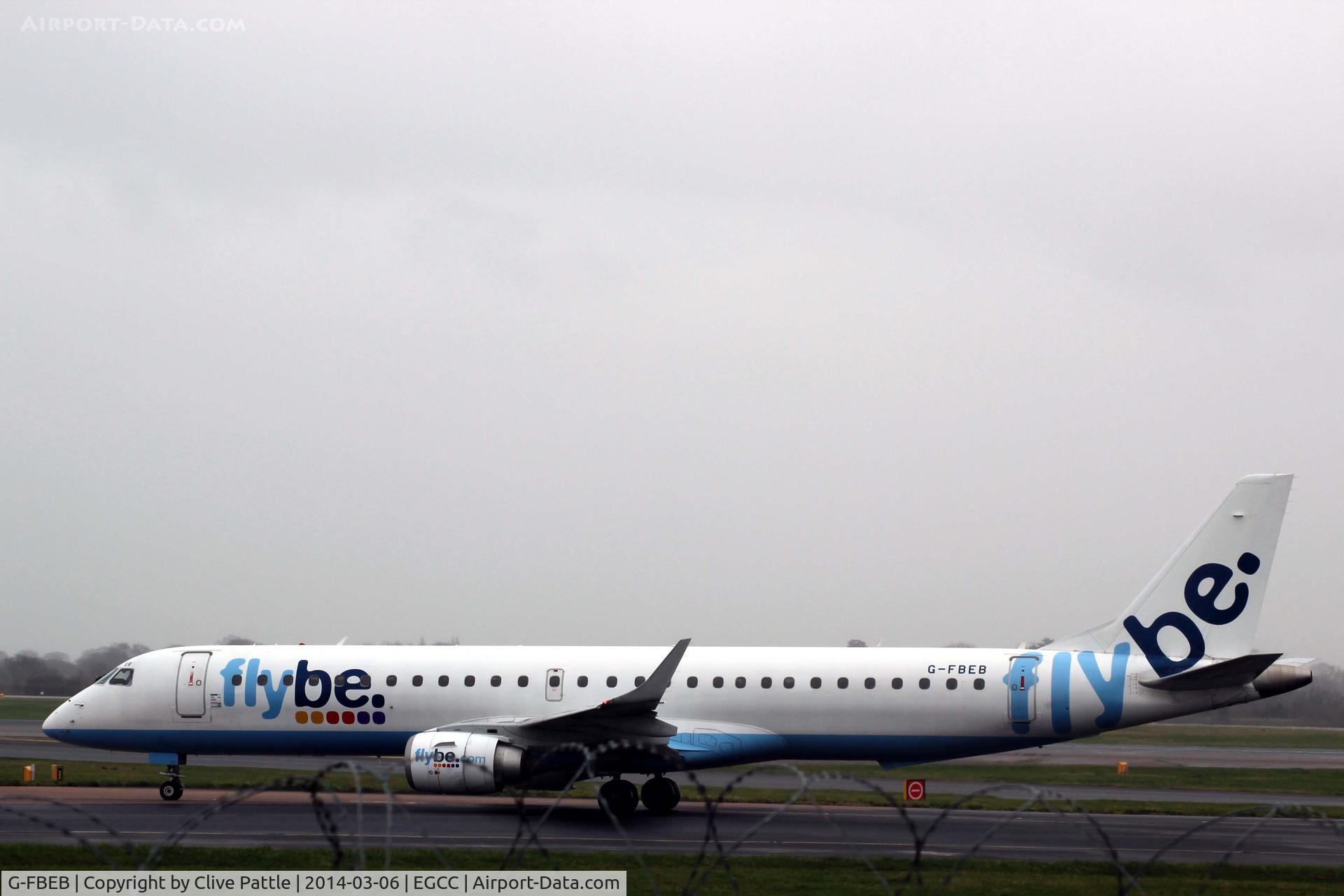 G-FBEB, 2006 Embraer 195LR (ERJ-190-200LR) C/N 19000057, EGCC Taxi to gate