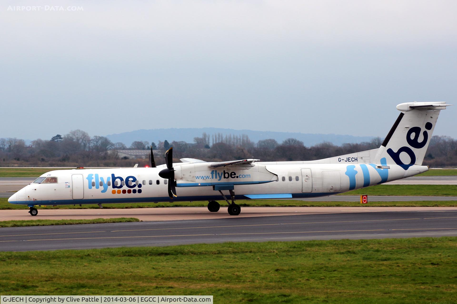 G-JECH, 2005 De Havilland Canada DHC-8-402Q Dash 8 C/N 4103, EGCC Taxi to gate