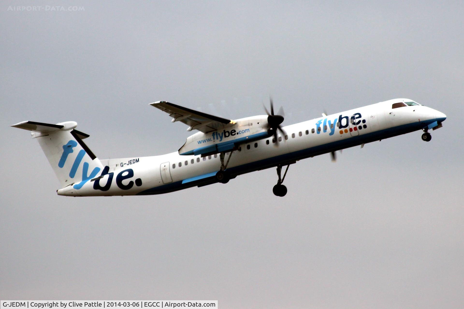 G-JEDM, 2003 De Havilland Canada DHC-8-402Q Dash 8 C/N 4077, EGCC take-off