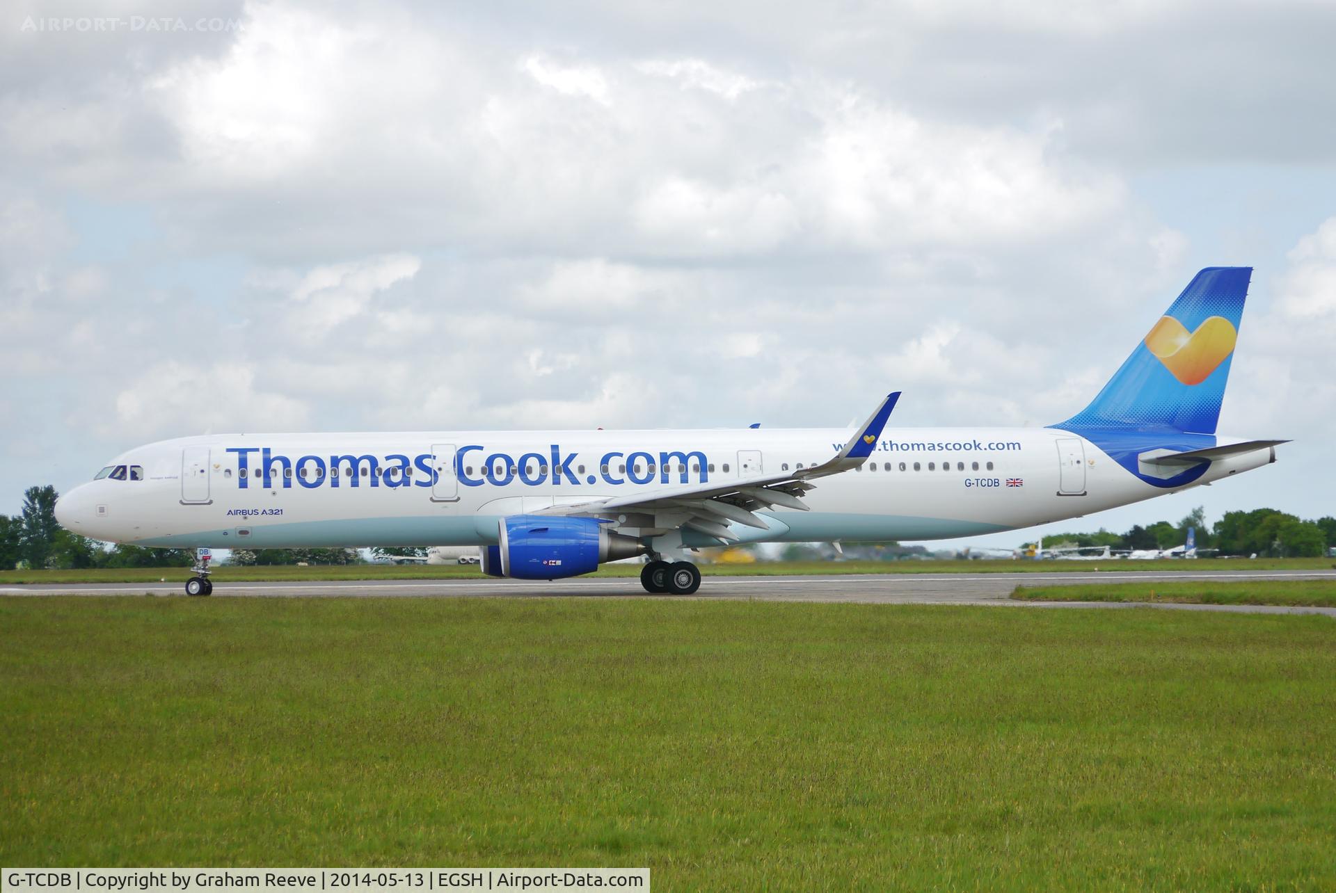 G-TCDB, 2013 Airbus A321-211 C/N 5603, About to depart.