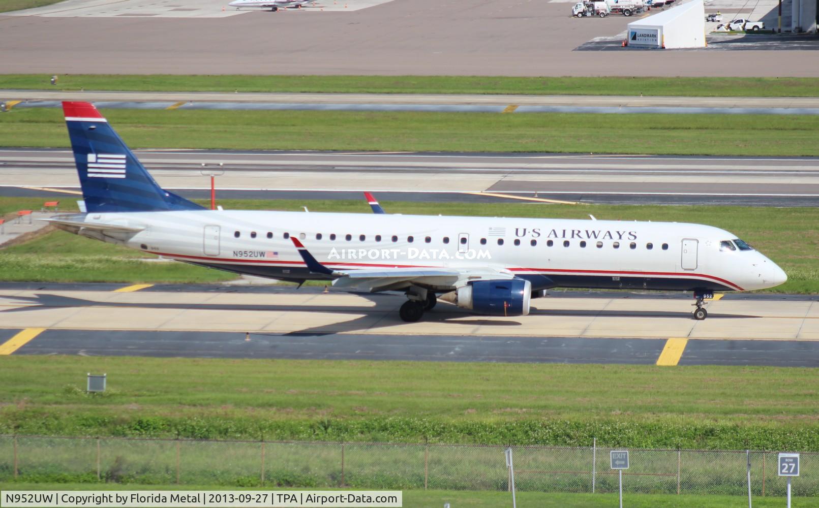 N952UW, 2007 Embraer ERJ-190-100 IGW 190AR C/N 19000119, US Airways E190