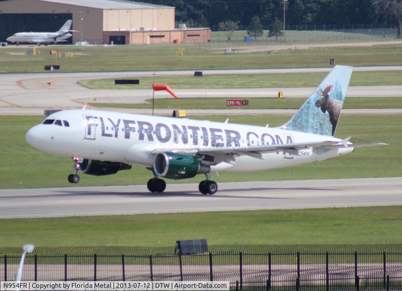 N954FR, 2002 Airbus A319-112 C/N 1786, Mickey the Moose Frontier A319