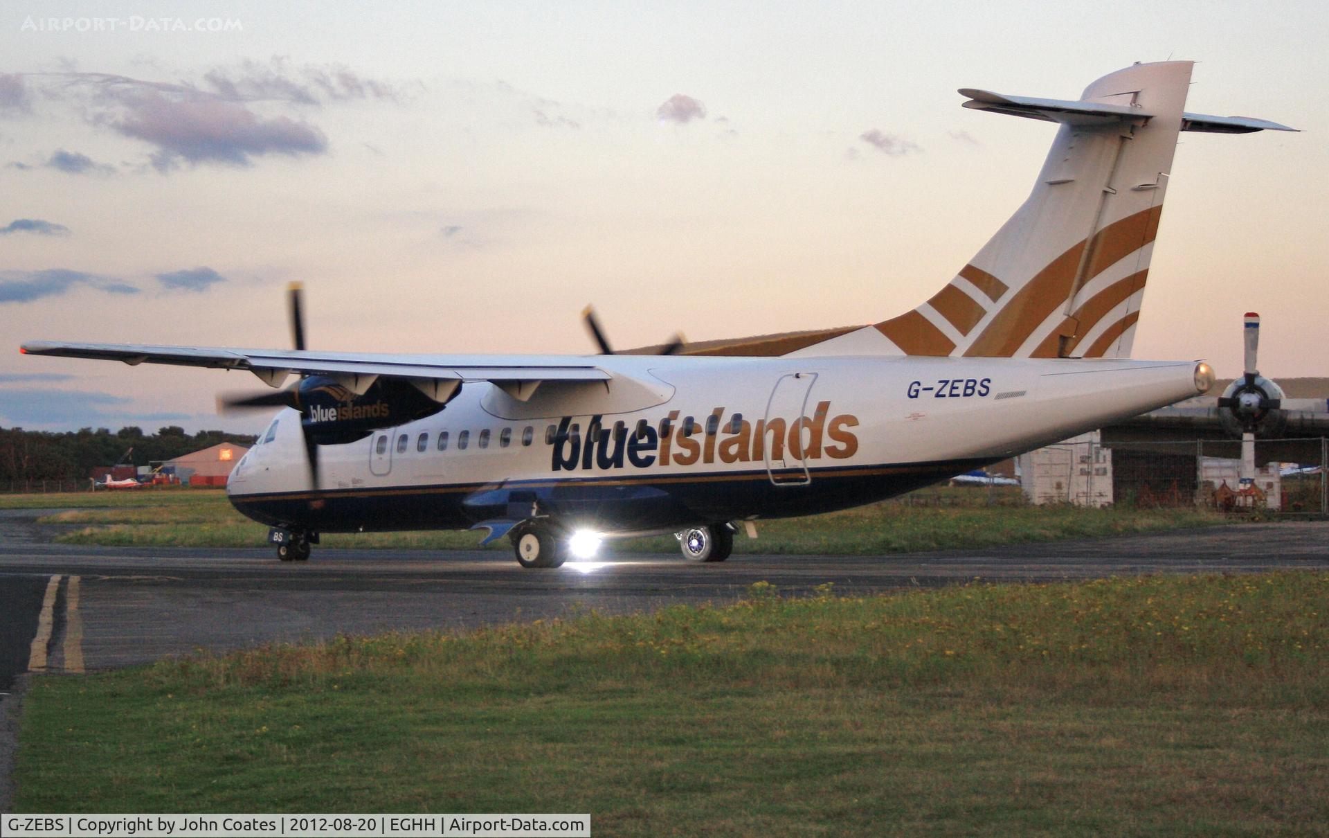G-ZEBS, 1987 ATR 42-320 C/N 066, Departing after repaint