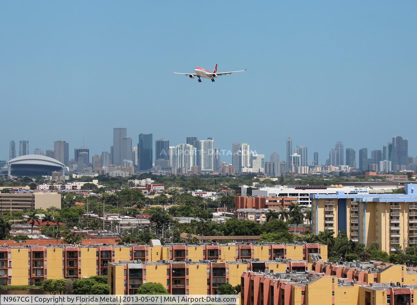 N967CG, 2008 Airbus A330-243 C/N 0967, Avianca A330-200 arriving over Miami