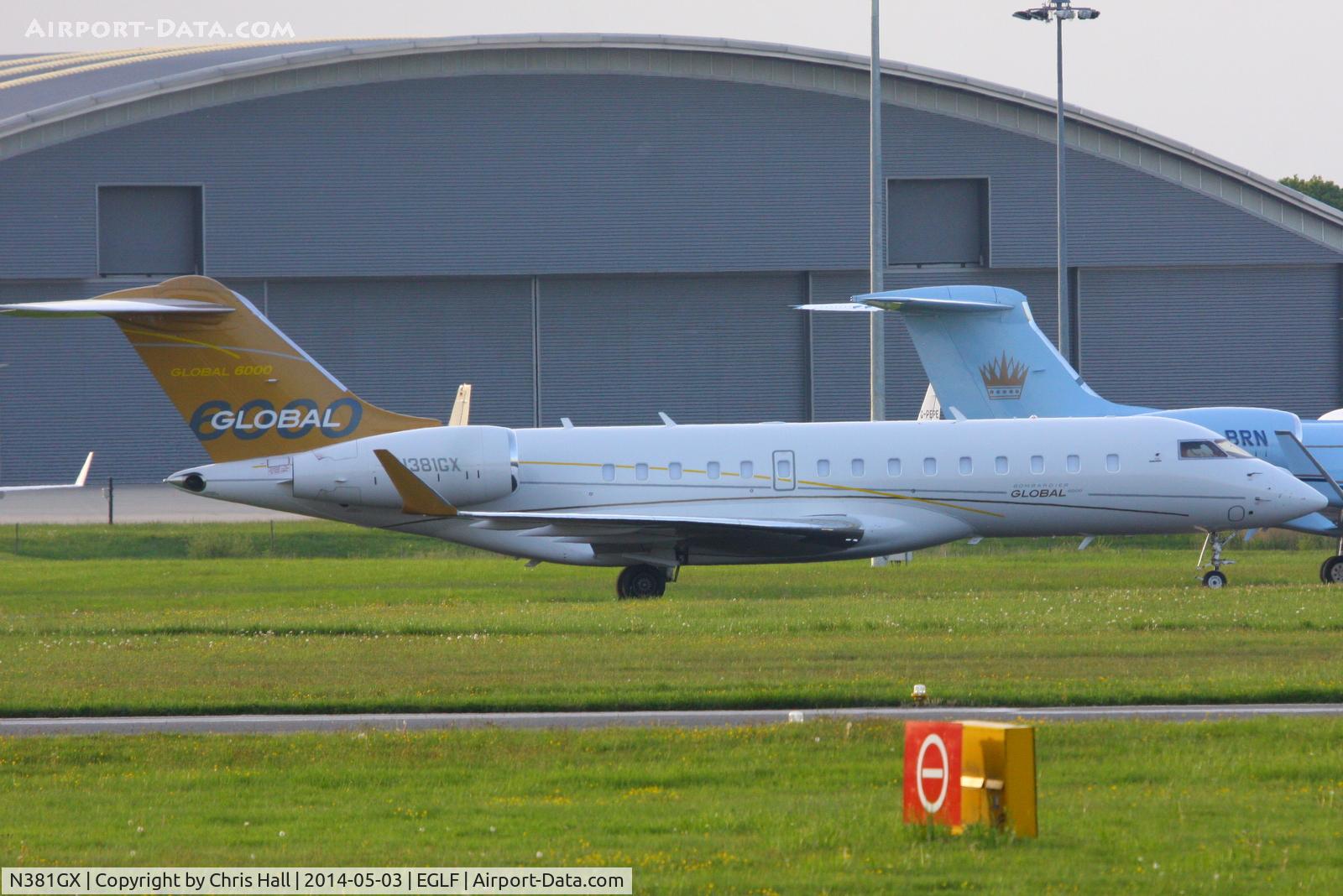 N381GX, 2012 Bombardier Global 6000 (BD-700-1A10) C/N 9381, WCA Holdings