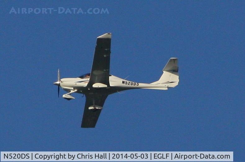 N520DS, 2006 Diamond DA-40 Diamond Star C/N 40.620, flying through the overhead at Farnbrough