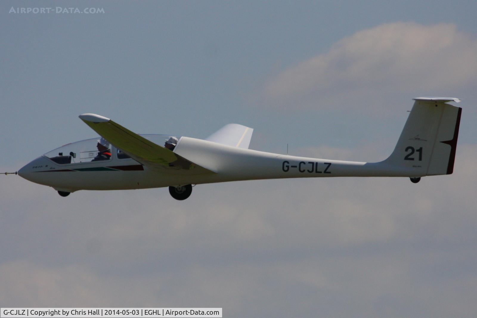 G-CJLZ, 1981 Grob G-103A Twin II Acro C/N 3633-K-15, airtow launch at Lasham