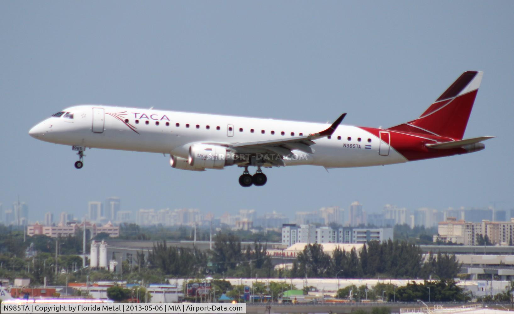 N985TA, 2009 Embraer ERJ-190-100 IGW 190AR C/N 19000287, Taca E190