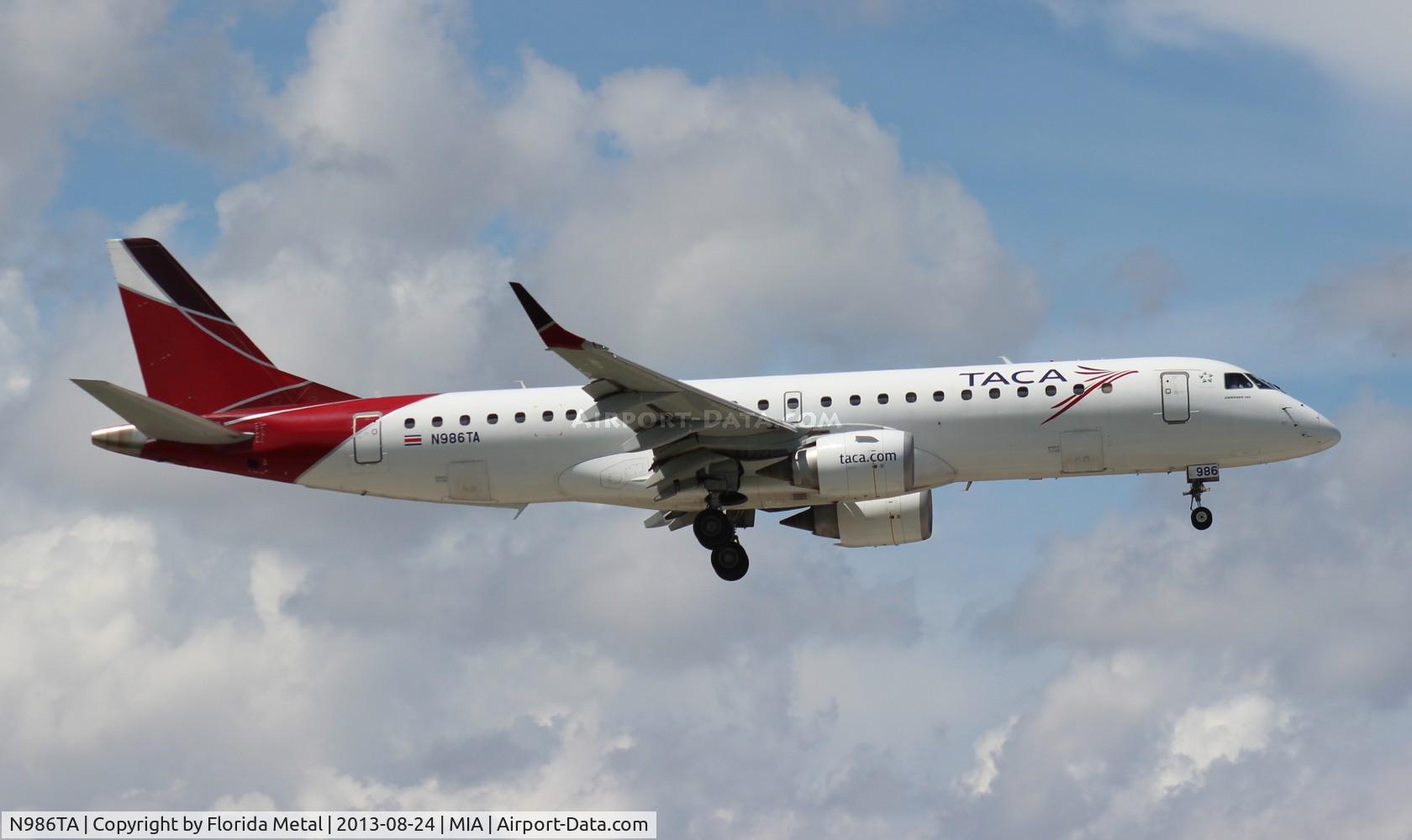 N986TA, Embraer ERJ-190-100 IGW 190AR C/N 19000360, Taca E190